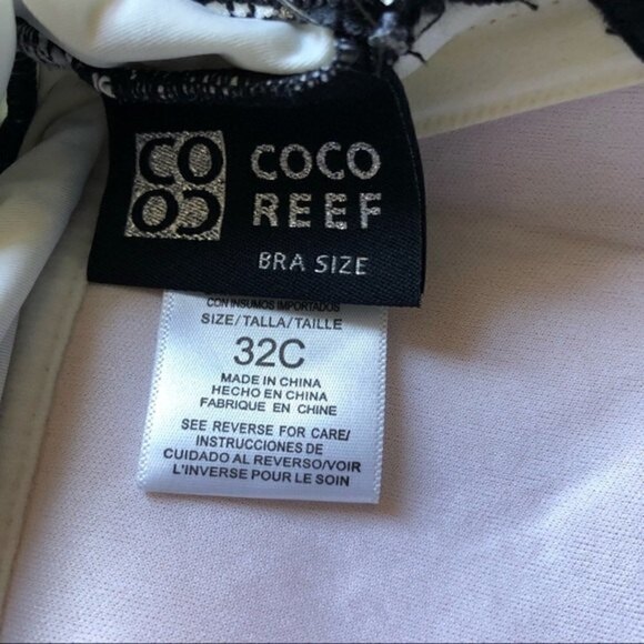 COCO reef one piece swimsuit halter tie metal swirls shirred side spacedye NWT - Picture 6 of 11